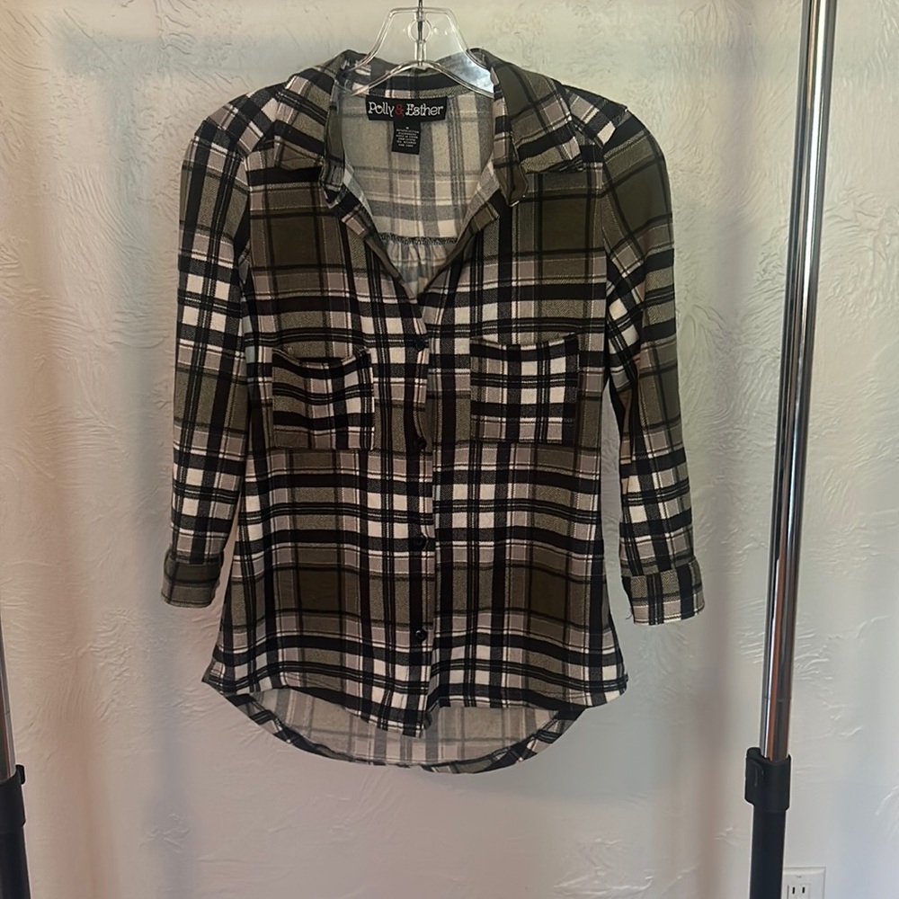 Green, Navy, and White Flannel, Small